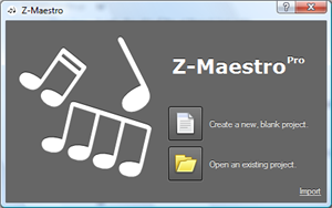 Z-Maestro Welcome Screen